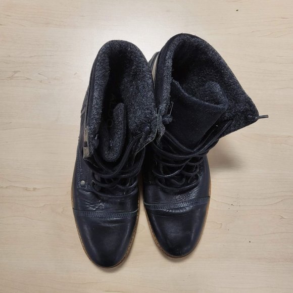 Aldo Men\'s 10 Black Leather Boots Made in Portugal NICE!!!!! main image 2